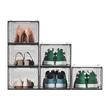 Set 6 cutii pentru pantofi, stivuibile, transparente, Gri, maxim marimea 47, dimensiune 34 x 24 x 18 cm