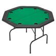 Masa de poker pliabila, Hexagon, 8 jucatori, sine captusite, suporturi pentru pahare din otel inoxidabil, 1260 x 1260 x 750 mm, Verde/Negru