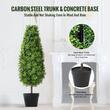 Set 2 plante artificiale, Inaltime 91.4 cm, Verde, PE si Otel carbon, protectie UV