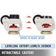 Set 4 roti pivotante cu inaltime reglabila, 3", max 500 kg / roata, ABS si Otel