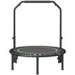 Trambulina fitness cu maner suport cu 4 niveluri de inaltime 990- 1232 mm, Pliabila, max 150 kg, cadru Otel, 34 arcuri, Diametru 1016 mm