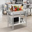 Masa de lucru Inox, pentru preparare alimente, 900x600x800 mm, 1 x rafturi