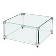 Aparatoare focar semineu, Patrat, Sticla termoizolanta, Grosime 8 mm, Dimensiune 493 x 493 x 191 mm
