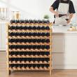 Raft pentru 72 de sticle de vin, Vivatechnix Modular, 898 x 250 x 1035 mm, Lemn bambus