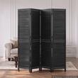 Paravan pliabil de interior, 4 x panouri, Lemn, Inaltime 170 cm, balamale bidirecționale la 360°, Negru
