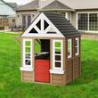 Spatiu joaca multifunctional, Casuta cu bucatarie, Lemn cedar, 1403x1260x1660 mm