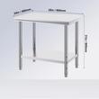 Masa de lucru Inox, pentru preparare alimente, 900x600x800 mm, 1 x rafturi