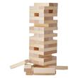Joc de societate din lemn de pin,  Turn asamblabil Tumbling Tower 54 cuburi bej din care 28 de piese marcate pentru Domino