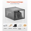 Set 6 cutii pentru pantofi, stivuibile, transparente, Gri, maxim marimea 47, dimensiune 34 x 24 x 18 cm