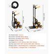 Carucior pentru urcat scarile, Pliabil, 6 roti, Capacitate 150 kg, Otel, 600 x 460 x 1090 mm, maner telescopic, greutate 11 kg