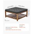 Masa de cafea ottoman, raft depozitare, Maro/Gri, Lemn, 875 x 875 x 445 mm, max 180 kg