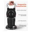 Gantera Kettlebell cu reglarea greutatii 7 niveluri (1,5, 3, 4,5, 6, 7,5, 9, 10 kg), ABS si aluminiu turnat sub presiune
