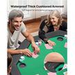 Masa de poker pliabila, Hexagon, 8 jucatori, sine captusite, suporturi pentru pahare din otel inoxidabil, 1260 x 1260 x 750 mm, Verde/Negru