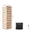 Joc de societate din lemn de pin,  Turn asamblabil Tumbling Tower 54 cuburi bej din care 28 de piese marcate pentru Domino