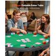 Masa de poker pliabila, Hexagon, 8 jucatori, sine captusite, suporturi pentru pahare din otel inoxidabil, 1260 x 1260 x 750 mm, Verde/Negru