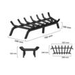 Suport de lemne pentru semineu sau vatra de foc, Vivatechnix 762 x 340 mm, Otel, teava 3/4 inch, Negru mat