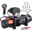 Troliu electric cu franghie sintetica 12V DC, capacitate 4536 kg, Lungime cablu 20 m, Telecomanda WiFi, IP67
