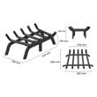 Suport de lemne pentru semineu sau vatra de foc, Vivatechnix 610 x 280 mm, Otel, teava 3/4 inch, Negru mat