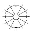 Suport de lemne pentru semineu sau vatra de foc, Vivatechnix diametru 638 mm, Otel, Negru 