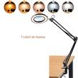 Lupa cu lampa led, 5x, diametru 4.3 inch, 12 W, prindere de masa, 64 x led, dimmabil 5 temperaturi de lumina