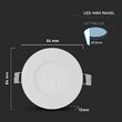 Panou led ultra subtire, 3W, rotund, 4000k alb neutru, 210 lm, diametru 84 mm