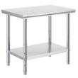 Masa de lucru Inox, pentru preparare alimente, 900x600x800 mm, 1 x rafturi