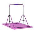 Bara gimnastica pliabila pentru copii, max 63 kg, Inaltime reglabila 914-1321 mm, saltea, 2 x inele, Violet