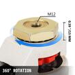 Set 4 roti pivotante cu inaltime reglabila, 2", max 250 kg / roata, ABS si Otel