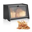 Cutie trapezoidala pentru paine, 420x250x260 mm, Lemn bambus, Negru