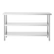 Masa de lucru Inox, pentru preparare alimente, 356x1524x864 mm, 2 x rafturi