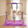 Bara gimnastica pliabila pentru copii, max 63 kg, Inaltime reglabila 914-1321 mm, saltea, 2 x inele, Violet