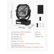 Ventilator camping solar cu acumulator, 10000 mAh, Panou solar independent 7W, lanterna, putere 10W