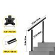 Balustrada pentru 1-4 trepte exterioare, Negru, Aluminiu, Lungime 121 cm, Unghi reglabil