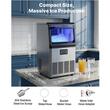 Aparat de facut gheata, 41 kg/zi, Stocare 6 kg, Afisaj led, Auto-Curatare, Inox, 32 de cuburi pe ciclu, alimentare apa rtea/bidon