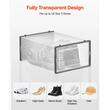 Set 12 cutii pentru pantofi, stivuibile, transparente, Gri, maxim marimea 46, dimensiune 334 x 230 x 145 mm