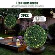 Set 2 plante artificiale, Diametru 472 mm, Verde, PE, protectie UV, 2 x instalatii luminoase led