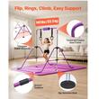 Bara gimnastica pliabila pentru copii, max 63 kg, Inaltime reglabila 914-1321 mm, saltea, 2 x inele, Violet