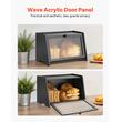 Cutie trapezoidala pentru paine, 420x250x260 mm, Lemn bambus, Negru