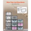 Set 12 cutii pentru pantofi, stivuibile, transparente, Gri, maxim marimea 46, dimensiune 334 x 230 x 145 mm