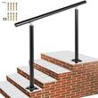 Balustrada pentru 1-4 trepte exterioare, Negru, Aluminiu, Lungime 121 cm, Unghi reglabil