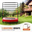 Trambulina pentru copii, Pliabila, 1435x970x(965-1285) mm, max 100 kg, Maner cu 5 niveluri de Inaltime, 40 arcuri , Rosu/Negru
