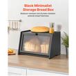 Cutie trapezoidala pentru paine, 420x250x260 mm, Lemn bambus, Negru