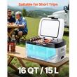 Frigider auto cu compresor, 15 l, 1 x zona racire, 12/24 V DC, 110-240 V AC, Bluetooth, 60 W, 568 x 330 x 279 mm, Ecran tactil