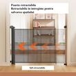 Poarta de siguranta pentru animale de companie au copii, Latime 147 cm, Inaltime 790 mm, Negru, Retractabila