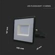 Proiector led, 50W, 6000K, IP65, 4300 lm, Negru, aluminiu