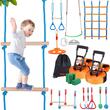 Set de joaca pentru exterior, Slackline 39 buc, Lungime 15.24 m, Greutate maxima 226.8 kg