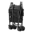 Carucior de cumparaturi 2 etaje, pliabil, 4 roti cu frane, maxim 204 kg, greutate 14 kg, Otel Carbon si panza Oxford 600D, Volum 400 l, Negru