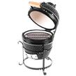 Grill Strend Pro Kamado, Ceramica si Inox, diametru 27 cm, Negru, 35x40.5x55 cm