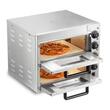 Cuptor electric profesional pentru Pizza cu diametru 356 mm, Inox, 1800 W, Etaj dublu, Temperatura reglabila 50-350 ° C, Timp coacere reglabil