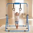Bara gimnastica pliabila pentru copii, max 63 kg, Inaltime reglabila 914-1321 mm, Albastra, Otel